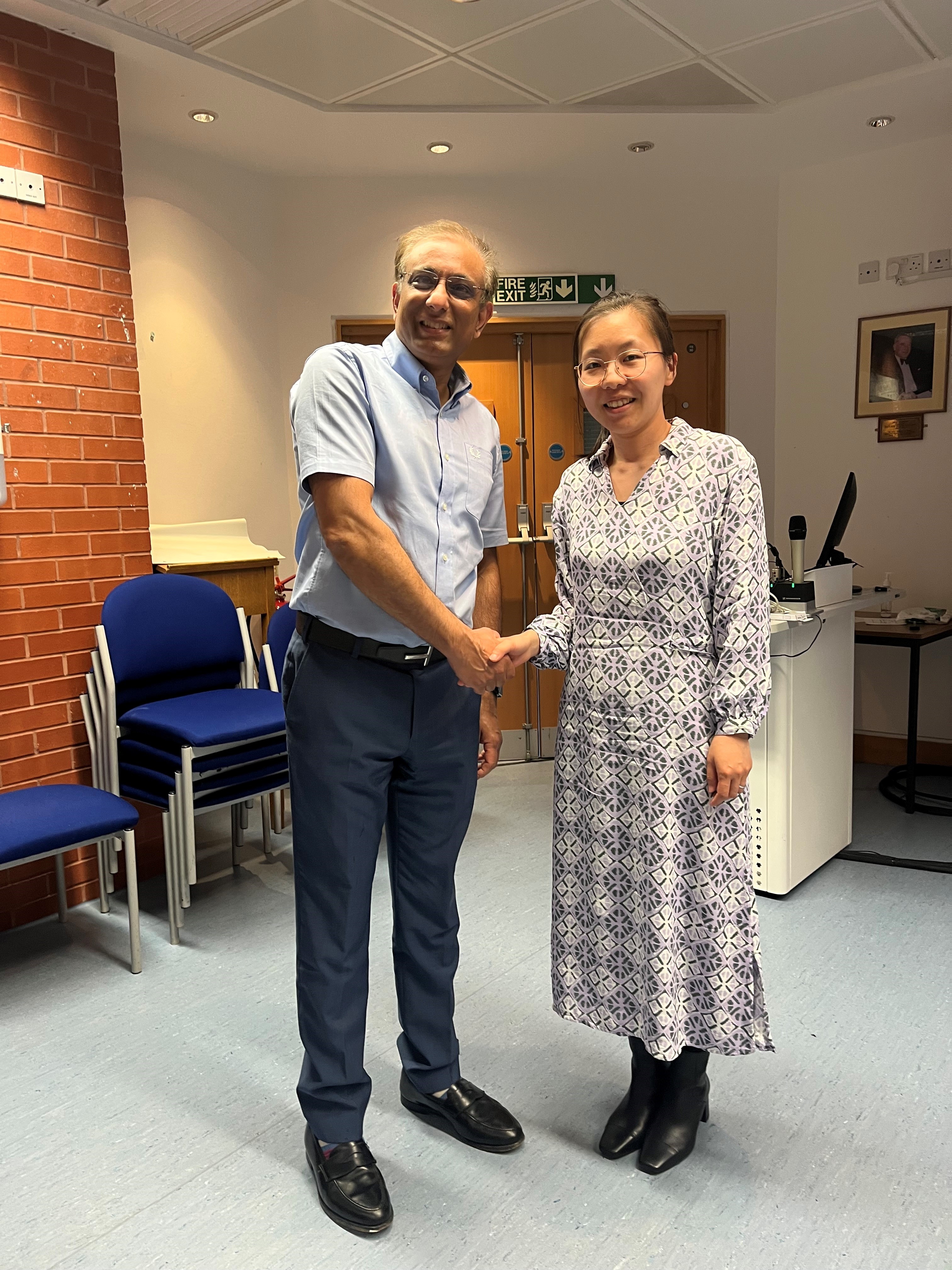 President of the Surgery Section, Mr Vikas Kapoor and Jessie Cao President of the Surgery Section, Mr Vikas Kapoor and Jessie Cao