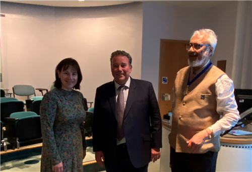 Dr Ruth Gottstein (President 2024-25), Charlie Massey and Professor JS Bamrah CBE (President 2023-24) - (L to R)