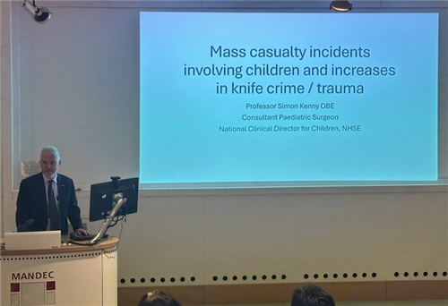 October 2025 - Prof Simon Kenny OBE speaking at our 'Knife Crime' afternoon symposium
