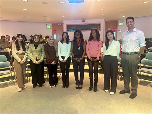 October 2025 - President Ngozi Edi-Osagie (President 2024-2025) and Dr Naz Sharif (Paediatric Honorary Secretary) with presenters from the morning session